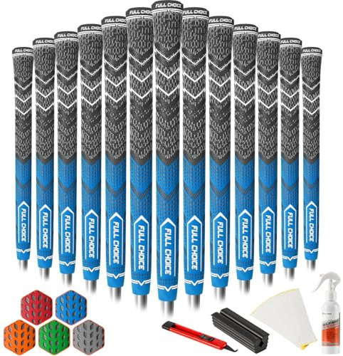 FULL CHOICE 13-Pack Cross-Cord Hybrid Golf Grips, Low Taper, Full Kit, CG01
