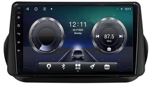 YFYANFEI Android 15 Autoradio Radio 9 Zoll Touchscreen Für FIAT Fiorino Qubo 2008-2017, Unterstützung Bluetooth USB Mirrorlink GPS Navigation Lenkradsteuerung,4 Core WiFi 2G+32G