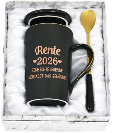 Joymaking Kaffeebecher 2026 Ruhestandsgeschenk für Männer - Rente 2026 eine echte Legende verlässt das Gelände - Renteneintritt Geschenk für Kollegen, Chef, Ehemann, Papa, Bruder, Freunde