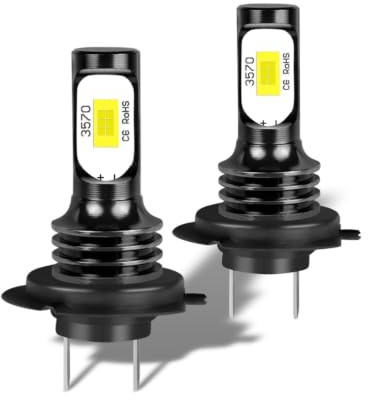 SHENKENUO H7 LED Headlight Bulbs, 55W/6000K Super Bright Light Blubs, 2PCS