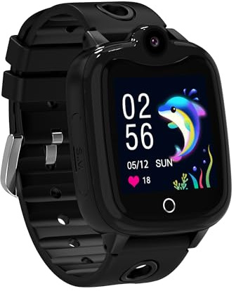 Ruopoem Smartwatch Kinder, 4G Kinder Smartwatch mit GPS mit SIM Videoanruf, GPS UhrKinder Anrufen Handy SOS Wasserdicht Voice Chat Spiel Schulmodus Wecker, Geschenke für Mädchen Jungen