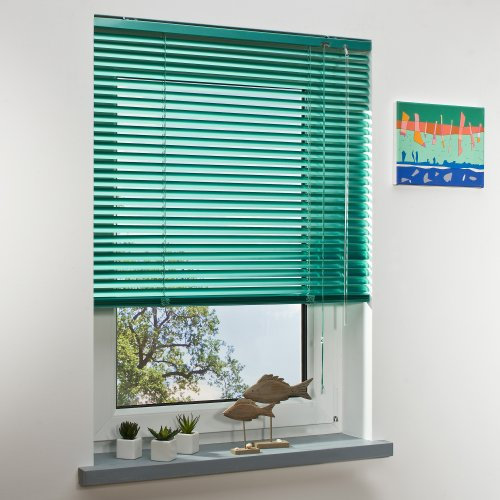 Alu-Jalousie, Aluminium-Jalousie / 110 x 220 Mint/Wand-und Deckenmontage, Rollo, Jalousie