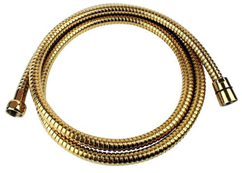 Goldener Brauseschlauch/GOLD / 170 cm / 1,7 Meter/Duschschlauch für Handbrausen/standard 1/2 Zoll Gewindeanschluss/Dusche/Bad/Retro/Nostalgie/edel/Rostfrei/Steam Punk/Qualität