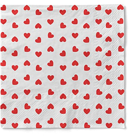 Sovie HOME Serviette LOVE | Tissue-Serviette 33x33 cm | saugstark hochwertig | ideal für Hochzeit & Feiern | 20 Stück