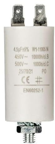 CABLEPELADO Condensador de arranque para motor eléctrico | Condensador Permanente | monofásico | 4 terminales | Apto para bombas, compresores, lavadoras, maquinas de aire | 450 VAC | 4.5 uF