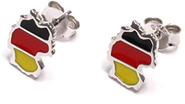 Loveyourdiamonds Ohrstecker aus 925 Sterling Silber Fussball WM : Deutschland