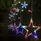 SALCAR 2m x 1m LED Lichtervorhang Fenster Weihnachten, 12er Sterne Lichterkette Innen Außen, Fensterbeleuchtung Hängend mit 8 Modi und Memory-Funktion, Bunt