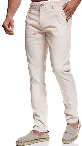 Indicode Herren Cherry modische Chinohose Stretchhose aus 98% Baumwolle | Bequeme Businesshose mit elastischem Anteil, Stoffhose, Sommerhose, Freizeithose, Casualhose für Männer
