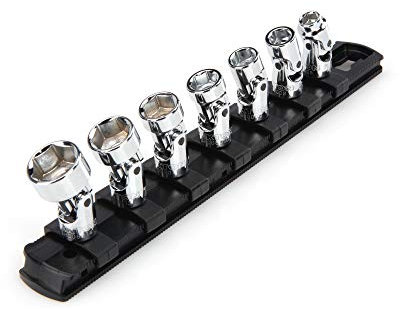 TEKTON 1/4 Inch Drive 6-Point Universal Joint Socket Set with Rail, 7-Piece (1/4-9/16 in.) | SHD90109