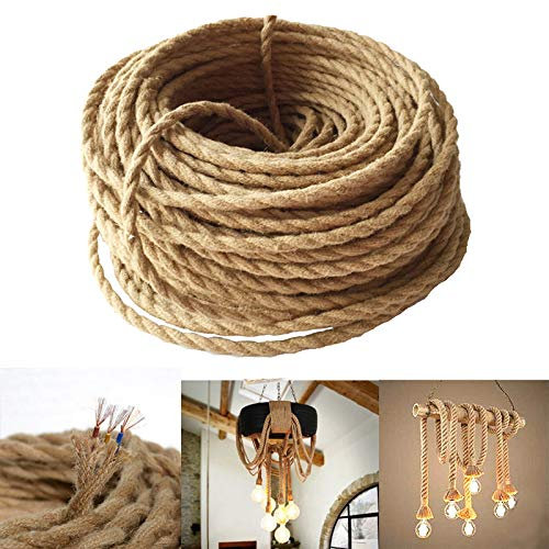 GreenSun LED Lighting 10M Cavo elettrico a 3 fili per illuminazione a LED, 3 x 0,75 mm2, intrecciato, rivestito in tessuto, cavo di alimentazione fai da te per lampada a sospensione