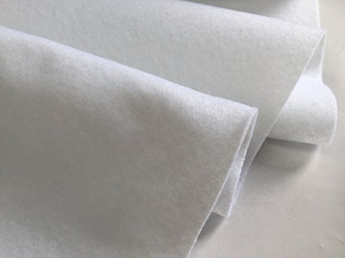 Felt Fabric Material Craft Plain Colours Soft Polyester, 2mm Thickness - 102cm Wide (White, 2 METRES)