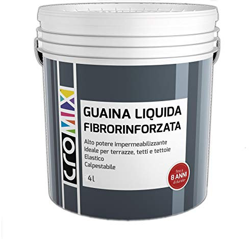 Guaina Liquida Fibrorinforzata Impermealizzante Per Esterno Cromix (4 Litri, Bianco)
