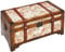 Kobolo Truhe WORLD 70x40x35 cm im antiken Schatztruhendesign mit Weltkarten-Druck