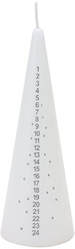 Toyland® 15cm traditionelle Weihnachtsadventskerze - Countdown bis Weihnachten - 1 geliefert (WEISS)