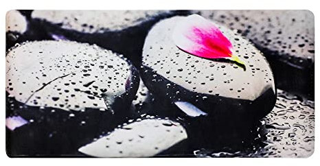 PANA® Anti-Rutsch-Matte für Wanne und Dusche (36 x 77 cm) • Badewanneneinlage mit Saugnäpfen • Waschmaschinenfeste Duschmatte • Duscheinlage für sicheren Halt • Motiv: Stein