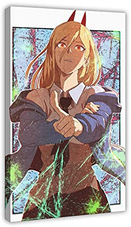 Anime Power Chainsaw Man 2 Leinwand-Poster, Wandkunst, Dekor, Bild, Gemälde für Wohnzimmer, Schlafzimmer, Dekoration, Rahmen: 30 x 45 cm