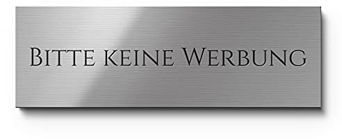 Bitte keine Werbung und kostenlose Zeitungen Schild für Briefkasten | Hochwertige Gravur auf Kunststoff | Wetterfest - rostfrei - kratzfest - robust - UV-beständig