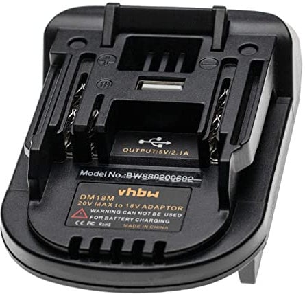 vhbw Adaptateur de Batterie Compatible avec DeWalt & Milwaukee Batteries Li-ION 20 V, Makita 18 V Li-ION Outils électriques