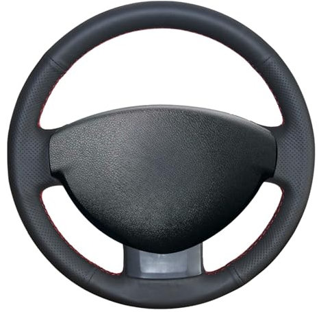 MEWANT Lenkradbezug für Dacia (für Renault) Duster/Dokker/Lodgy/Logan/Sandero Hand Nähen Lenkradhülle aus Echtleder Lenkradschoner
