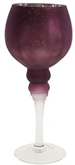 Windlicht Violet - auf Fuß - lila - Glas - 13x30 cm
