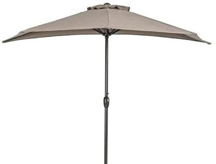 Bizzotto Sombrilla media luna KALIFE Ø 270 cm pardo decoración jardín