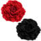 2 Pcs Peony Hairpin, Red and Black Flower Hair Clip Peony Hair Clip Flower Hair Barrette Artificial Flower Hair Pins Red Flower Hair Accessories Vintage Rose Fascinator for Women Girls Party Beach