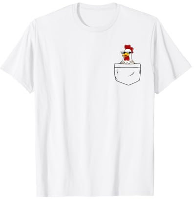 Coole Huhn Henne Hahn in Tasche mit Meme Sonnenbrille T-Shirt