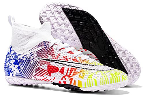 Scarpe da Calcio Uomo Outdoor Turf Trainers High Top Leggero Scarpe da Calcio Antiscivolo