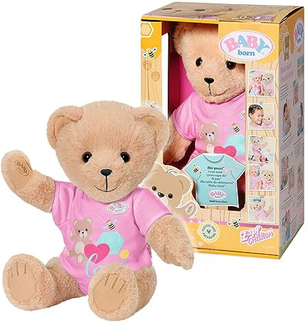BABY born Bär pink, Teddy Kuscheltier mit pinkem Strampler und beweglichen Armen und Beinen, 835609 Zapf Creation