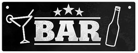 Bar mit Cocktail und Bier Metallschild L in 10,5x28cm