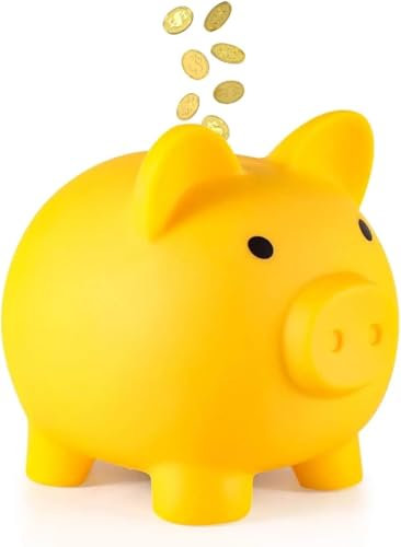 DUTTY Sparschwein, Geldbanken, kleines Wechselschwein, niedliche Accessoires, Familie und Freunde(Gelb)
