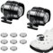 BomnKa 2 Pcs Headlights for Croc, Croc Lights with 3 Light Modes IPX5 Waterproof Shoes Lights Charms Luminous Shoe Charms Decoration for Dog Walking Camping Night Running Hiking - 8 Batteries Included
