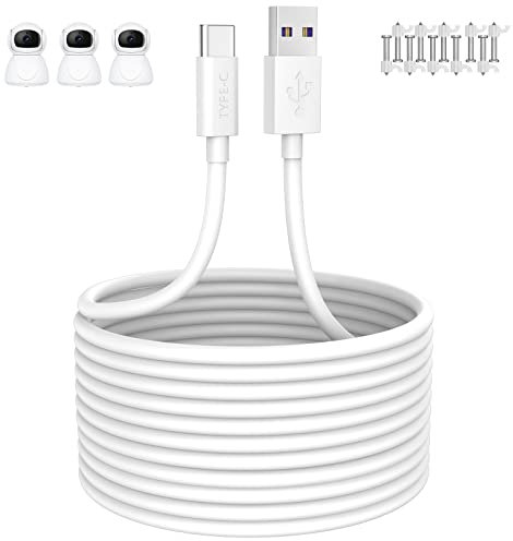 Cable USB C 5M para Xiaomi Mi Wireless Outdoor Security Camera 1080P,Cable USB Tipo C Carga Rápida para Xiaomi Mi Camera 2K (Magnetic Mount),USB a USB C Cable de Carga para cámara de seguridad(16FT)