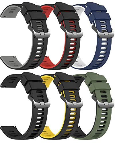 EZMVZKU 22mm Silicona Correa Para Samsung Galaxy Watch 3 45mm/Watch 46mm,Para Amazfit GTR3/3 PRO/GTR4 Repuesto Pulsera,Compatible con Huawei Watch GT runner/GT3 46mm/3/3 Pro,6pack3