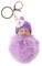 Porte-CléS PoupéE BéBé En Peluche Violet, Pendentif Mignon Avec Pompon Doux Porte Clef en Peluche Accessoire Pour CléS Sacs À Main Et TéLéPhones Pour Cadeaux Et DéCorations de FêTe