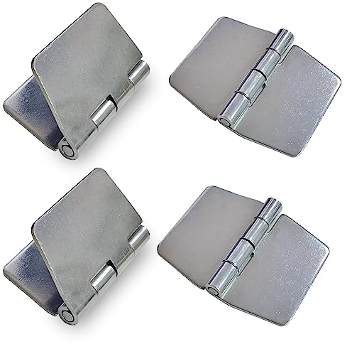 4 Stück robuste schweißbare Scharniere, Stahlscharnier-Design für schwere Tore und Türen, korrosionsbeständig, rostfrei, 6,1 x 7,4 cm