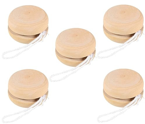 Operitacx 5st Yoyo-Ball Einfaches Aus Holz Jo-jo-bälle, Spielzeug Kreative Jo-jo-bälle Reaktionsfähiger Ball Für Unvollendeter Jo-jo-Ball - -Ball Hölzern Karikatur Kind Kunsthandwerk