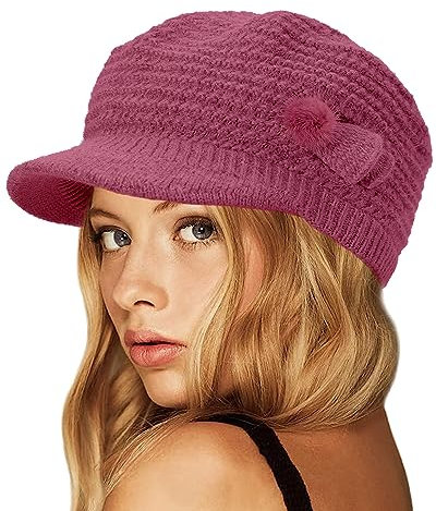 CheChury Barett Mütze Damen Baskenmütze Schicke Winter Strick Barett Visor Hut Winter Mütze Cord Newsboy Maler Hüte Plaid Achteckige Winter Vintage Mütze Hut Visier Winter Warm Hüte