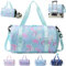 YOUYIKE Sporttasche Mädchen, Einhorn Yogatasche, Reisetasche Kinder, Schwimmtasche, Wasserdicht Turnbeutel, Gym Bag, Sportrucksack, Trainingstasche mit Schuhfach & Nassfach, Grün