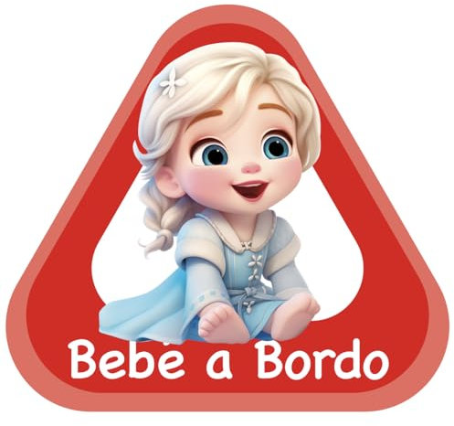 Aufkleber Baby an Bord aus selbstklebender Vinylfolie (Elsa Frozen 1)