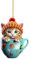 Katzen Anhänger Christbaumanhänger Katzendeko Weihnachten Katze Ornament 2D Acryl Weihnachtskatze Hängende Deko Weihnachtsanhänger Deko Christbaumschmuck Weihnachtsschmuck Geschenk (A-d, One Size)