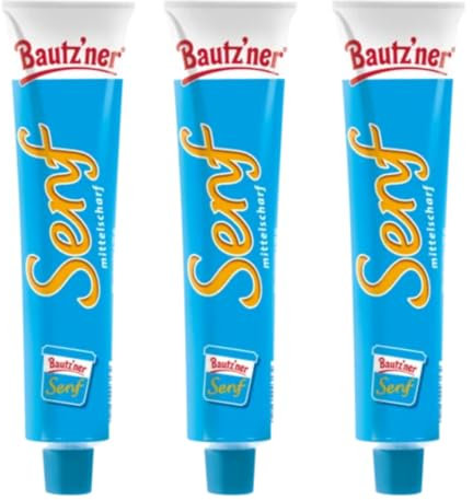 Mit Pufai Grocery, Senf mittelscharf (200ml) Tube x 3 Sücks mit Pufai Grocery