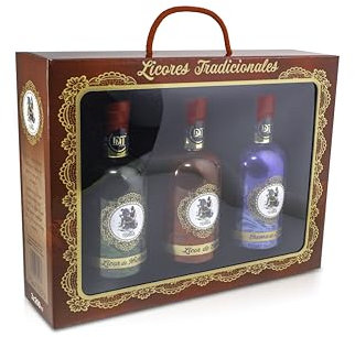 Da miña terra - Estuche/Caja con 3 botellas de licores Tradicionales Gallegos - 3x 200 ml (Hierbas + cafe + c. orujo)
