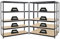 PROREGAL Mega Deal 3er-Set Schwerlastregale Giant Elephant 180x150x45cm mit 5 Ebenen Fachlast 200kg Schwarz, Kellerregal, Steckregal, Garagenregal, Lagerregal