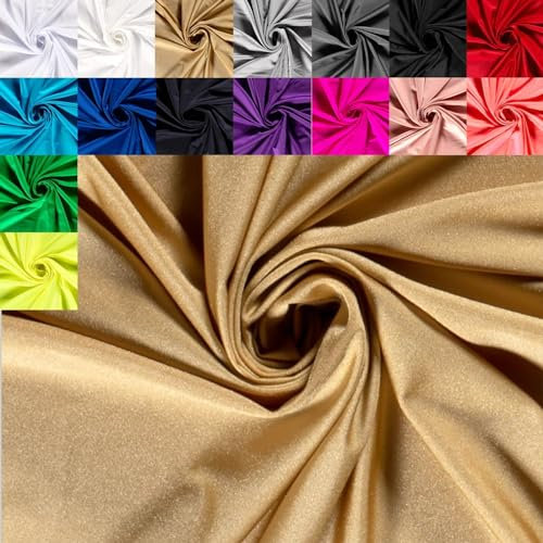 Badestoff Meterware Uni - Bikinistoff, Funktionsstoff - Badeanzug Stoff - Jerseystretch, Sportstoff - Stretchstoff, Tanzstoff, Funktionsjersey *ab 50cm, Farbe: 053 Gold