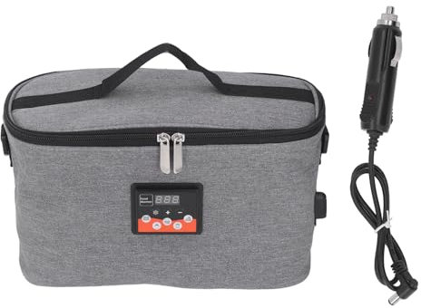 Bolsa de Comida para Calefacción de Coche, Lonchera Eléctrica, Horno Portátil con Pantalla de Temperatura Ajustable de 30w, 8l,12v para Cocinar y Recalentar Alimentos en Coche