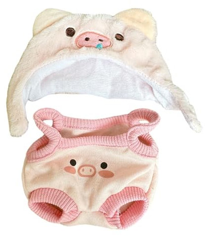 MagiDeal Plüsch-Enten-Kleidung für 15cm Puppenkostüme, stylische Kuscheltier-Kleidung, Foto-Requisiten, weiches Puppen-Outfit, Puppenkleidung, ROSA