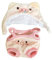 MagiDeal Plüsch-Enten-Kleidung für 15cm Puppenkostüme, stylische Kuscheltier-Kleidung, Foto-Requisiten, weiches Puppen-Outfit, Puppenkleidung, ROSA