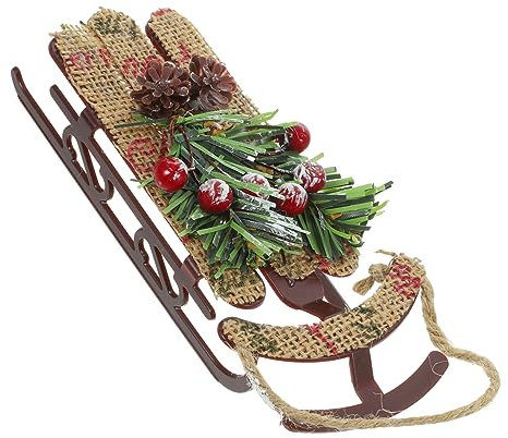 PLAFOPE Miniatur Schlitten Weihnachten Dekoration Hängend Schlitten Anhänger Baum Schmuck Weihnachtsbaum Schlittendekorationen Büro Deko Ornament