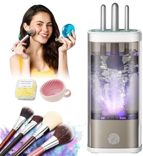 LOZLTX Pinselreiniger Make Up Elektrisch【Stärkste Reinigungsleistung - Medizinische UV-Lampe+7000RPM】Pinsel Reinigungsgerät【Perfektes Design - Kompatibel mit Allen Bürsten】Exklusiv Make-Up-Fans Grau